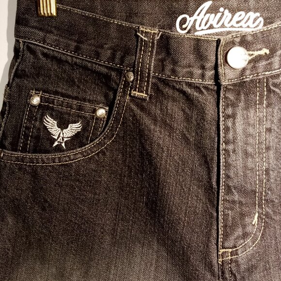 AVIREX Shorts  Boys size 12  2 pc lot  Denim  Stitching  Arizona Cargo Tan VGC - Picture 4 of 13